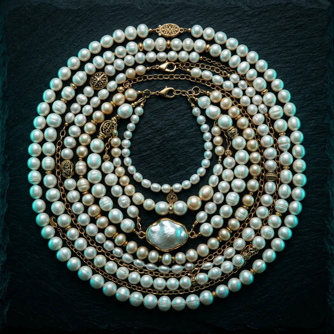 Layered Pearl Necklace Set